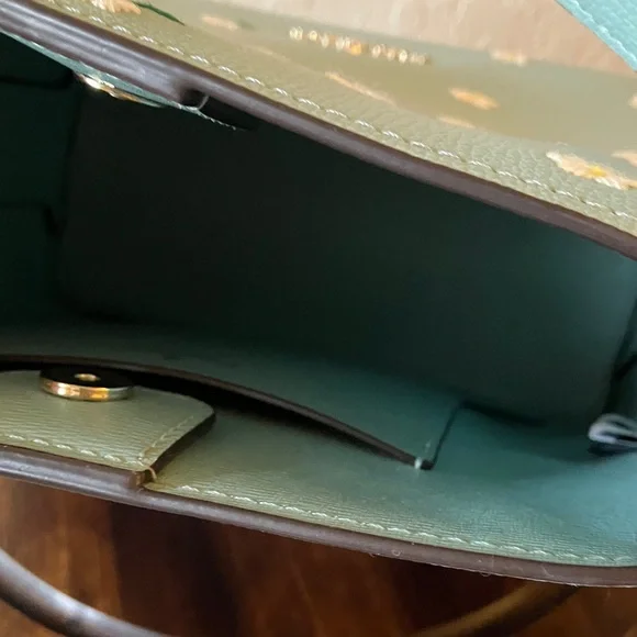 Kate Spade:Darcy Aphrodite Mint Green Floral Small Bucket CrossbodyBag- GoldTone - Picture 10 of 16